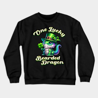 One Lucky Bearded Dragon St Patricks Day Crewneck Sweatshirt